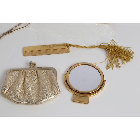 Vintage Judith Leiber Swarovski Crystal Minaudiere Evening Bag With Comb, Mirror - Picture 8 of 16